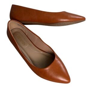 DREAM PAIRS‎ Sole-Classic Women’s Ballet Flats Cognac Pointed Toe